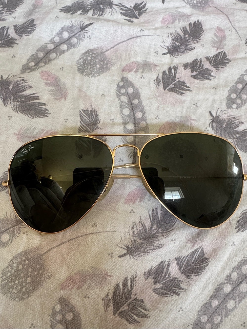 Ray-Ban Gold Frame Green Lens Aviator Sunglasses